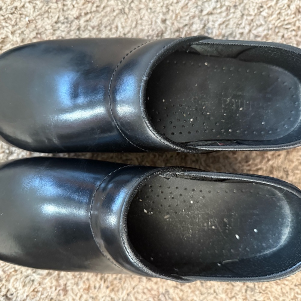 Sanita Black Leather Footwear